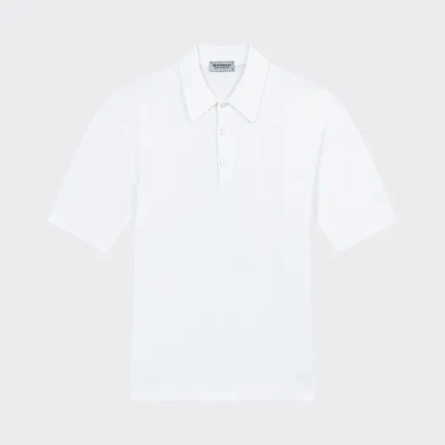 John Smedley : Polo Manches Courtes Coton : Blanc